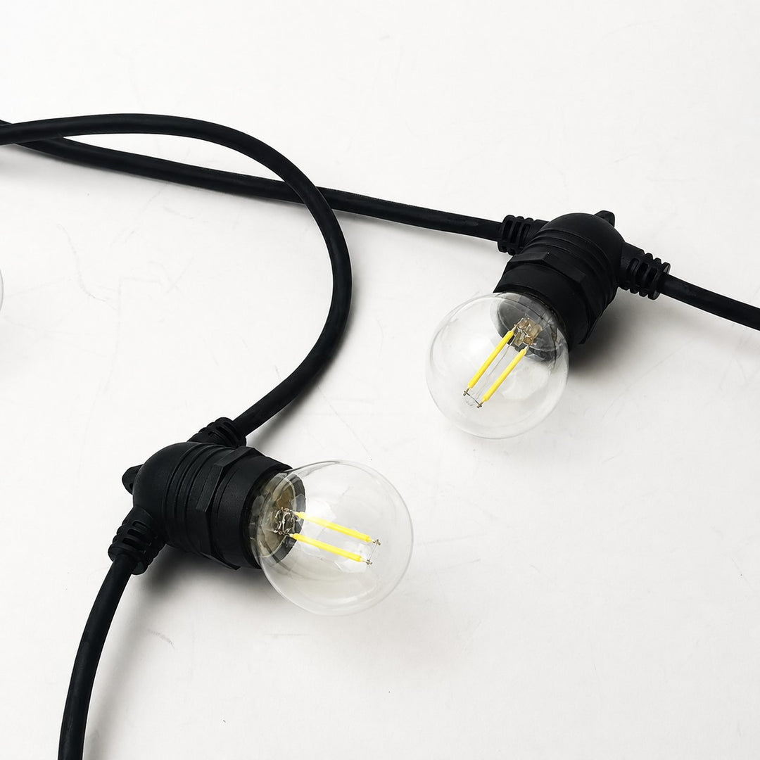 G45 Glass Bulb | 10m 10 Bulbs | Non-Dimmable | Flush Mount Festoon Lights