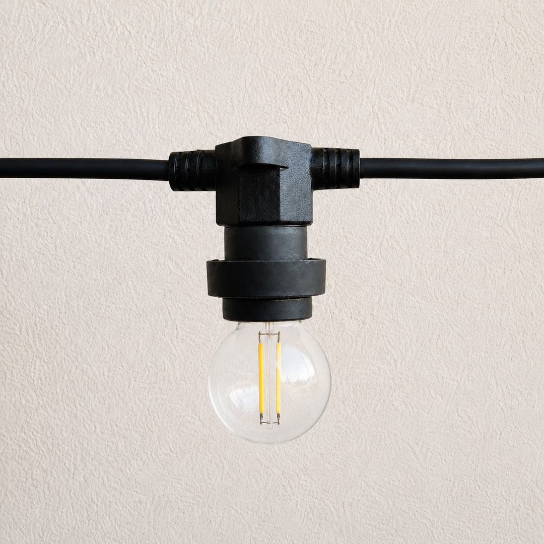 Festoon Lights | G45 Glass Bulb  | 10m 10 Bulbs | Flat Flush Mount | Connectable