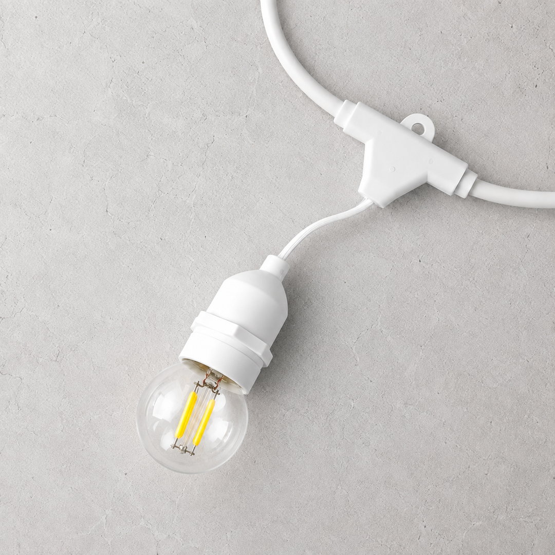 Festoon Lights | G45 Clear Bulb | 10m 10 Bulbs | Drop Hang