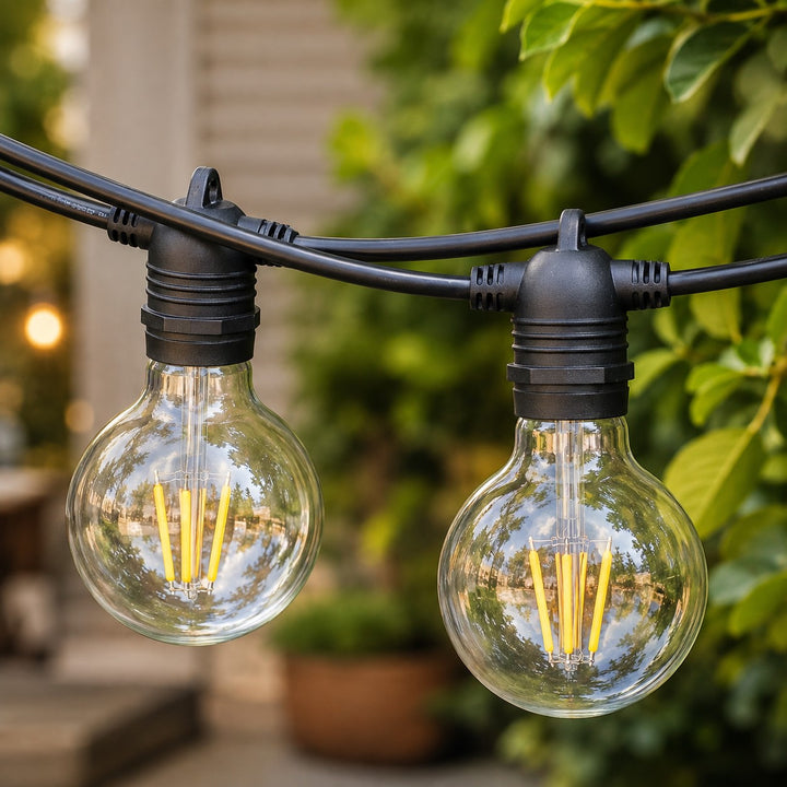 G80 Clear Bulb | 5m 10 Bulbs | Flush Mount Dimmable Festoon Lights