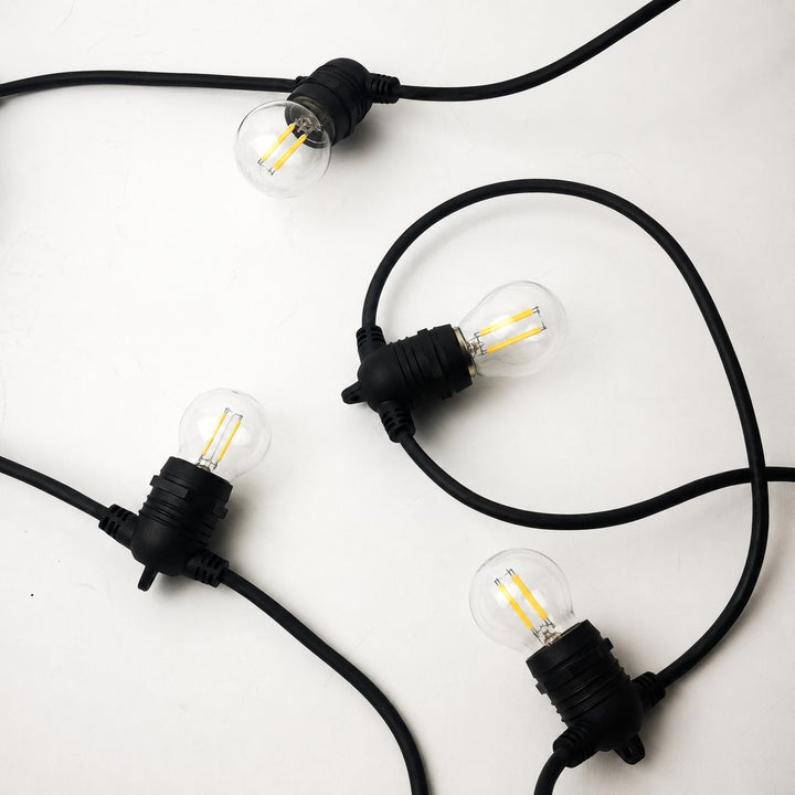 G45 Glass Bulb | 10m 10 Bulbs | Non-Dimmable | Flush Mount Festoon Lights