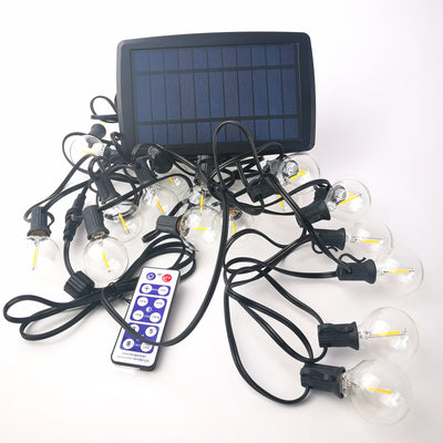 Solar G40 Festoon Lights | 7.6m 25 Bulbs | Clear | Remote Control