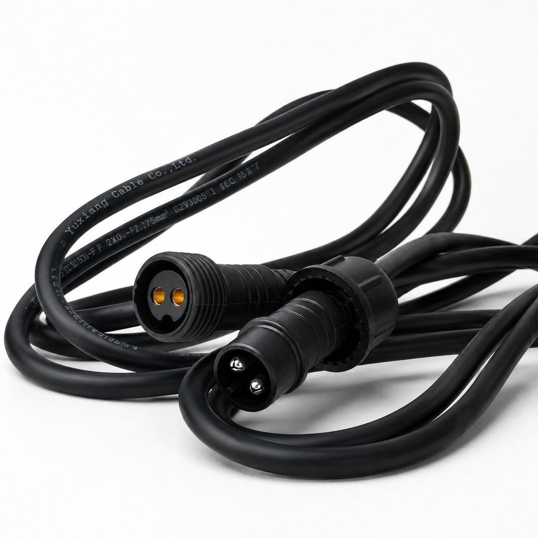 3m Festoon Light Extension Black
