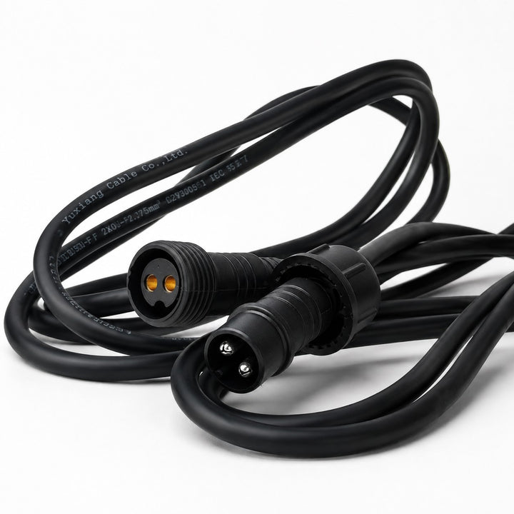 3m Festoon Light Extension Power Cable Black