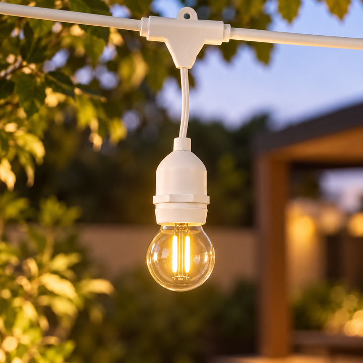 Festoon Lights | G45 Clear Bulb | 10m 10 Bulbs | Drop Hang