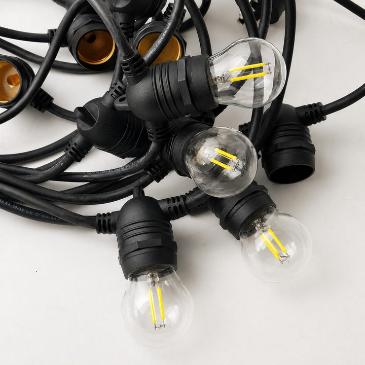 G45 Glass Bulb | 10m 10 Bulbs | Non-Dimmable | Flush Mount Festoon Lights