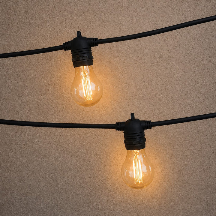 A60 Amber Bulb | 10m 10 Bulbs | Flush Mount Dimmable Festoon Lights