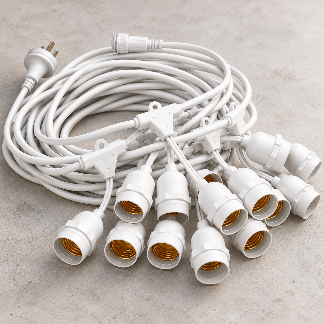 Festoon Lights | G45 Clear Bulb | 10m 10 Bulbs | Drop Hang