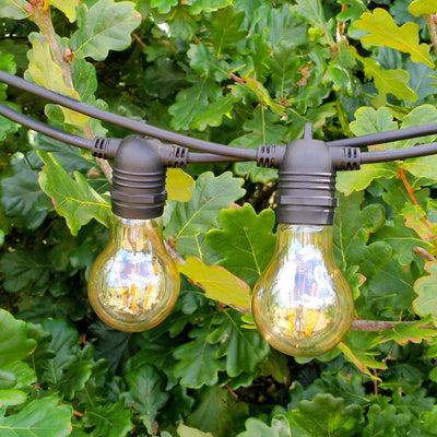 Flush | 10m 10 Bulbs | A19 3w Amber | Dimmable Festoon Lights