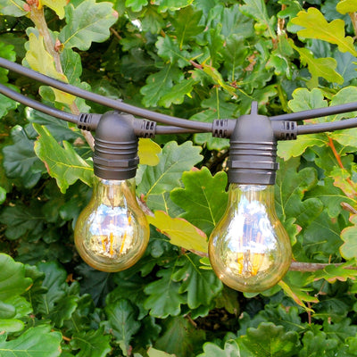 Flush Mount | 10m 20 Bulbs | A19 3w Amber | Dimmable Festoon Lights
