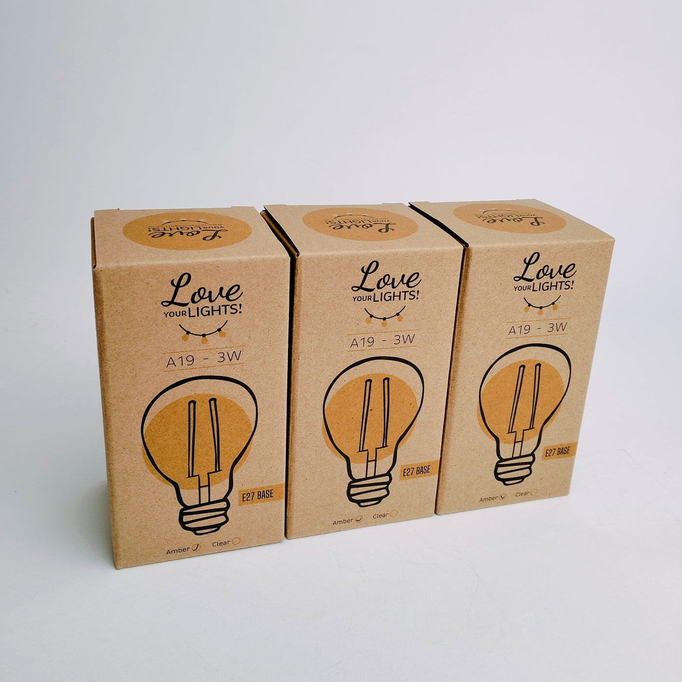 Drop Hang | 15m 15 Bulbs | A19 3w Amber Glass | Dimmable Festoon Lights