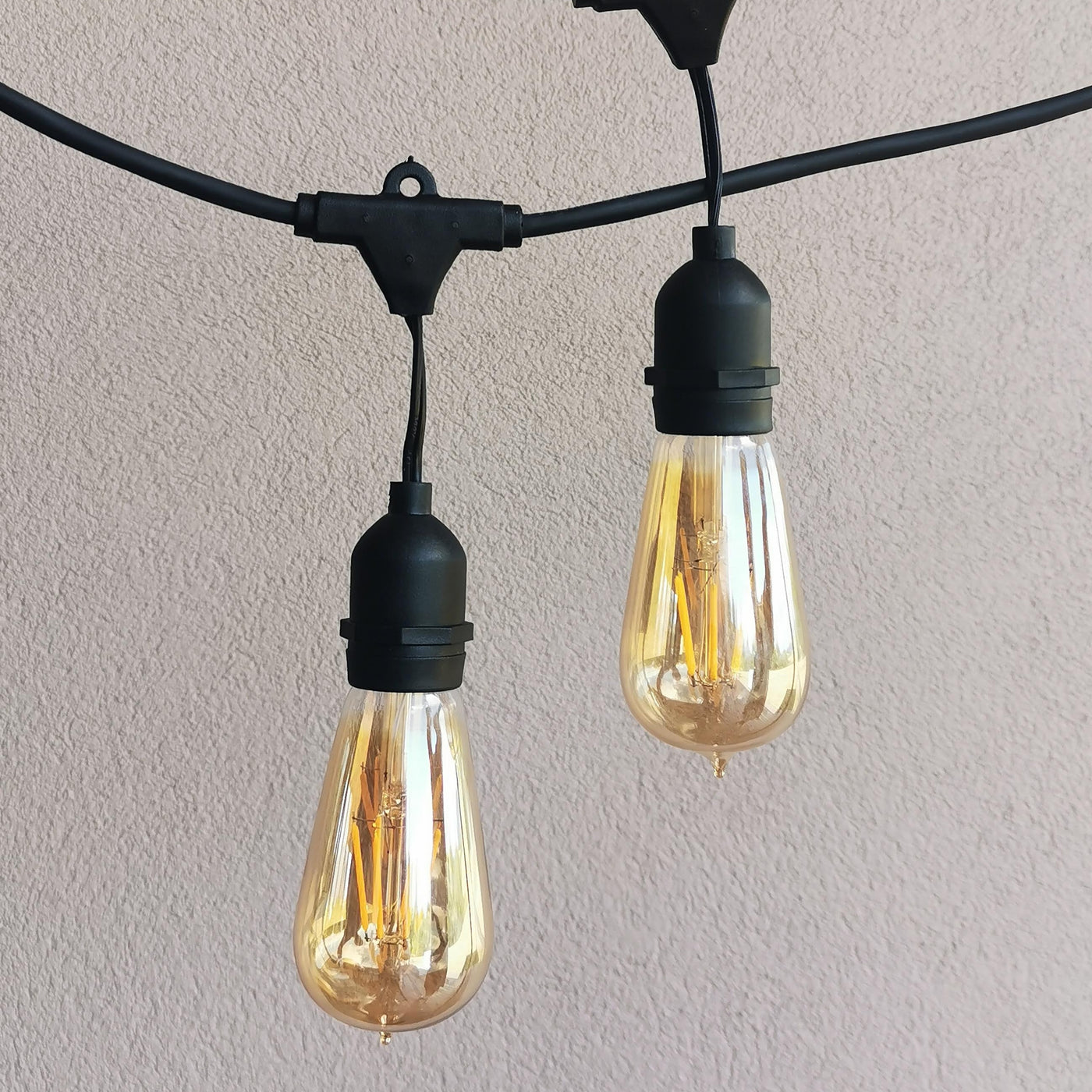 Drop Hang | 10m 10 Bulbs | ST58 5w Amber Glass | Dimmable Festoon Lights