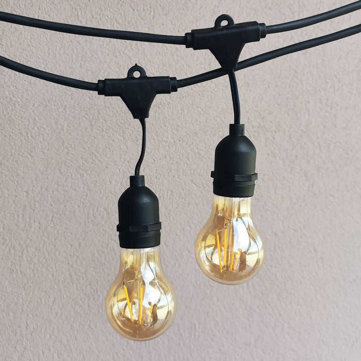 A19 Amber Bulb Drop Hang Festoon Lights from Love Your Lights