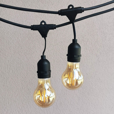 Drop Hang | 10m 10 Bulbs | A19 3w Amber Glass | Dimmable Festoon Lights