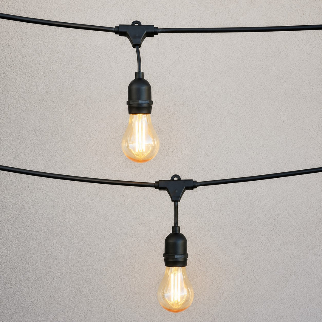 A60 Amber Bulb | 10m 10 Bulbs | Drop Hang Dimmable Festoon Lights