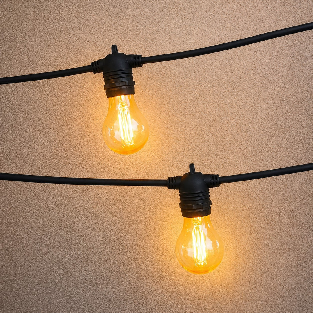 A60 Amber Bulb | 10m 10 Bulbs | Flush Mount Dimmable Festoon Lights