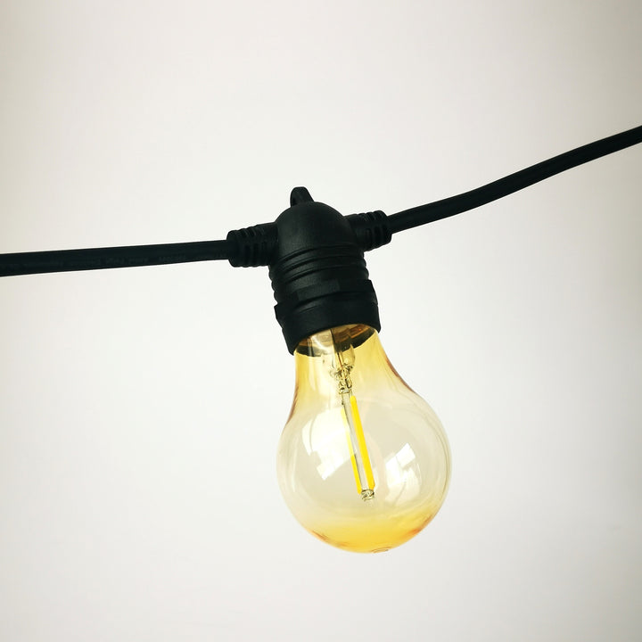 A60 Amber Bulb | 5m 10 Bulbs | Flush Mount Dimmable Festoon Lights