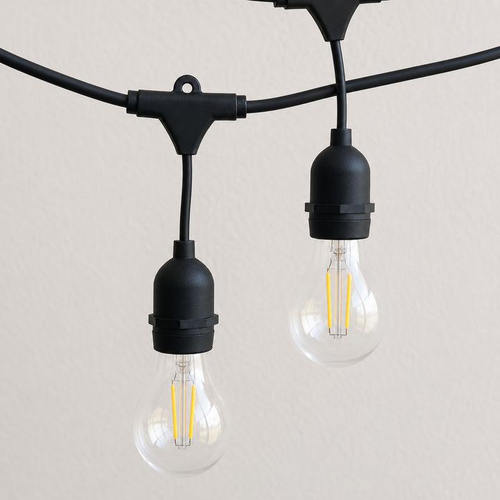 A60 Clear Bulb | 5m 10 Bulbs | Drop Hang Dimmable Festoon Lights