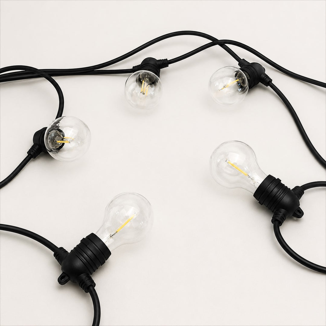 A60 Clear Bulb | 5m 10 Bulbs | Flush Mount Dimmable Festoon Lights