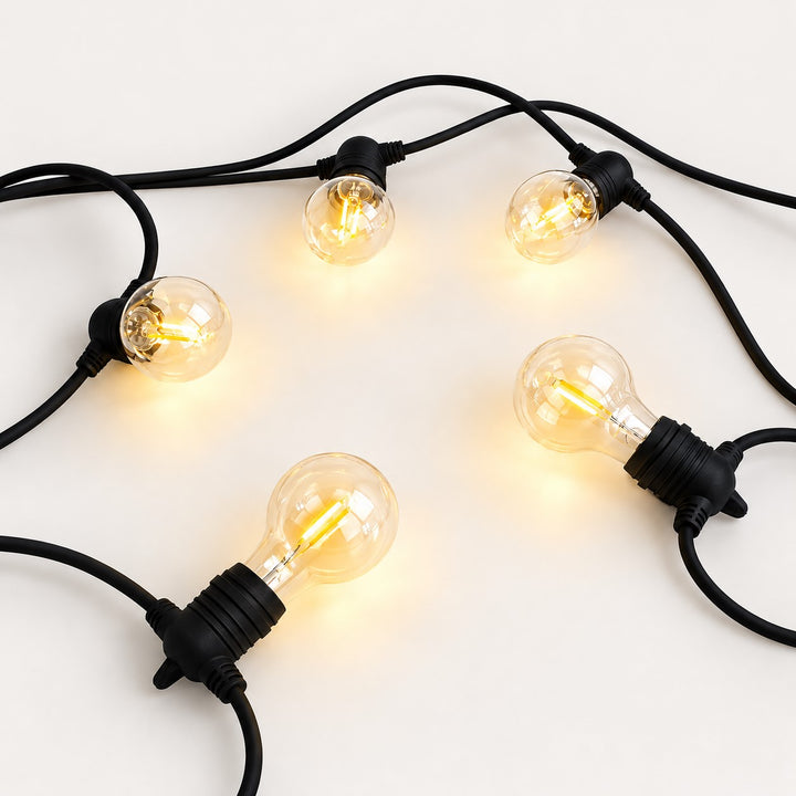 A60 Clear Bulb | 5m 10 Bulbs | Flush Mount Dimmable Festoon Lights