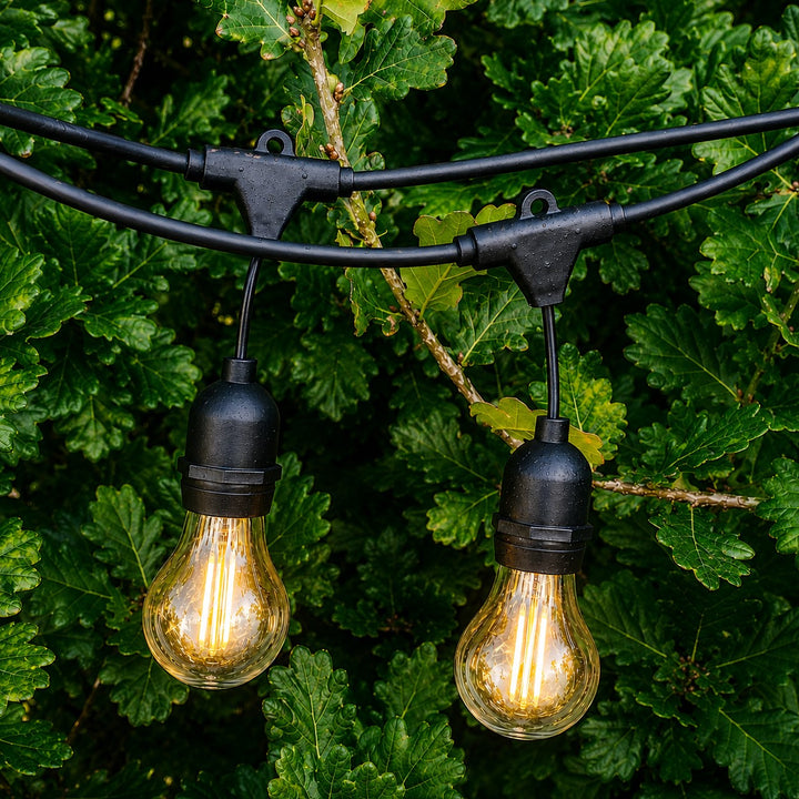 A60 Clear Bulb | 5m 10 Bulbs | Drop Hang Dimmable Festoon Lights