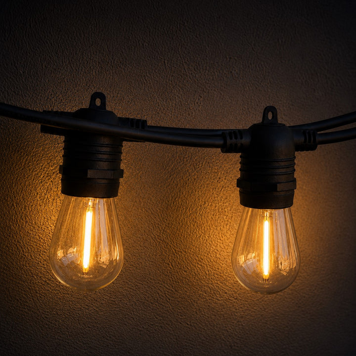 Solar S14 Festoon Lights | Flush Mount Style | 14.7m 15 Bulbs