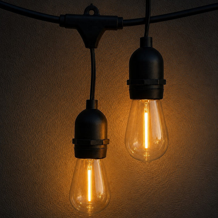 Solar S14 Festoon Lights | Drop Hang Style | 14.7m 15 Bulbs