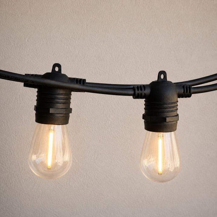 Solar S14 Festoon Lights | Flush Mount Style | 14.7m 15 Bulbs