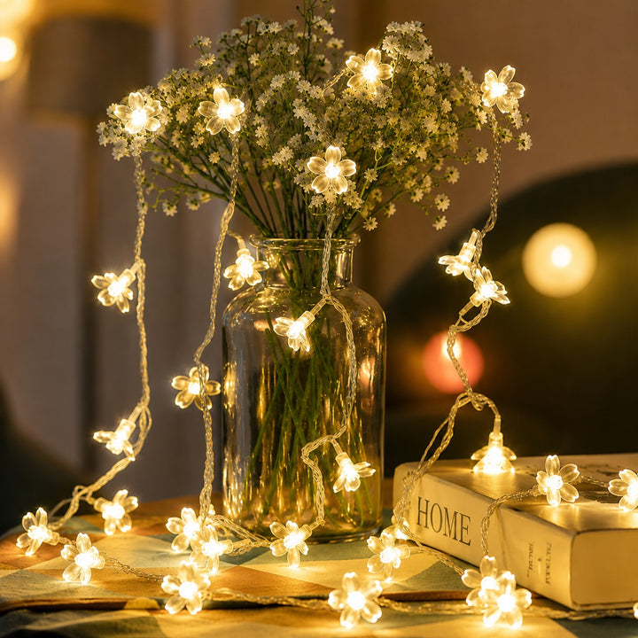 Indoor & Outdoor Flower Fairy Lights | 10m | Connectable  | Clear PVC Cable | Core Series