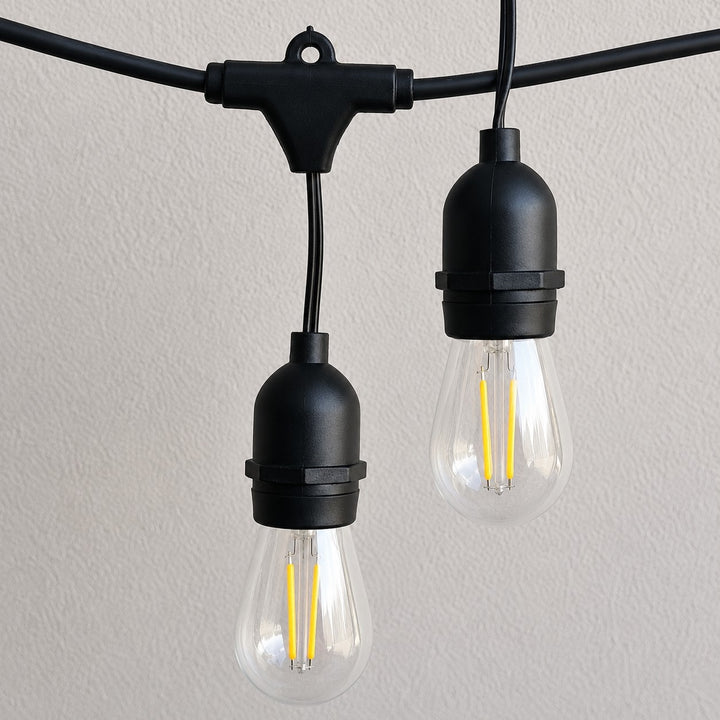 S14 Clear Bulb | 5m 10 Bulbs | Drop Hang | Dimmable Festoon Lights