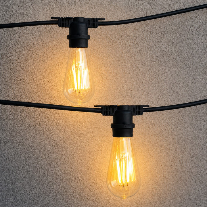ST58 Clear Bulb | 10m 10 Bulbs | Flat Flush Mount Dimmable Festoon Lights