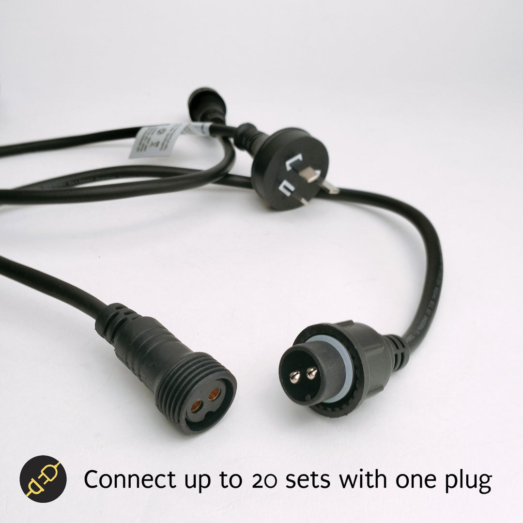Festoon Lights | ST58 Amber Bulb | 5m 10 Bulbs | Flush Mount | Connectable