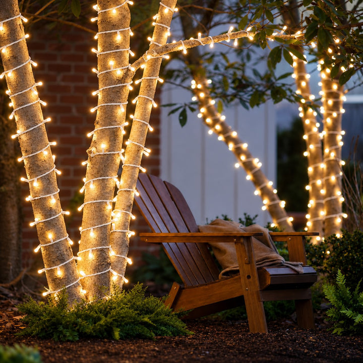 Pro Series | 10m | Outdoor Fairy Lights | White Rubber Cable | Connectable