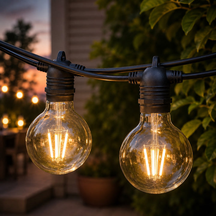 G80 Clear Bulb | 5m 10 Bulbs | Flush Mount Dimmable Festoon Lights