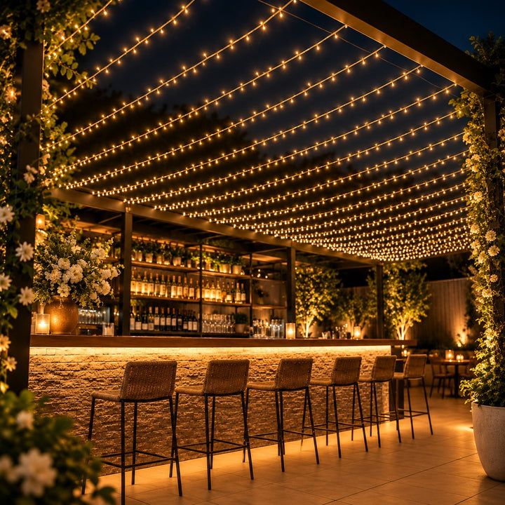 Pro Series | 10m | Outdoor Fairy Lights | Black Rubber Cable | Connectable