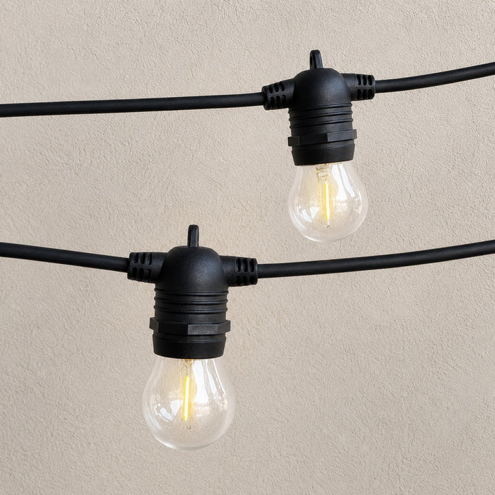 G45 Glass Blub | 5m 10 Bulbs | Non-Dimmable | Flush Mount Festoon Lights