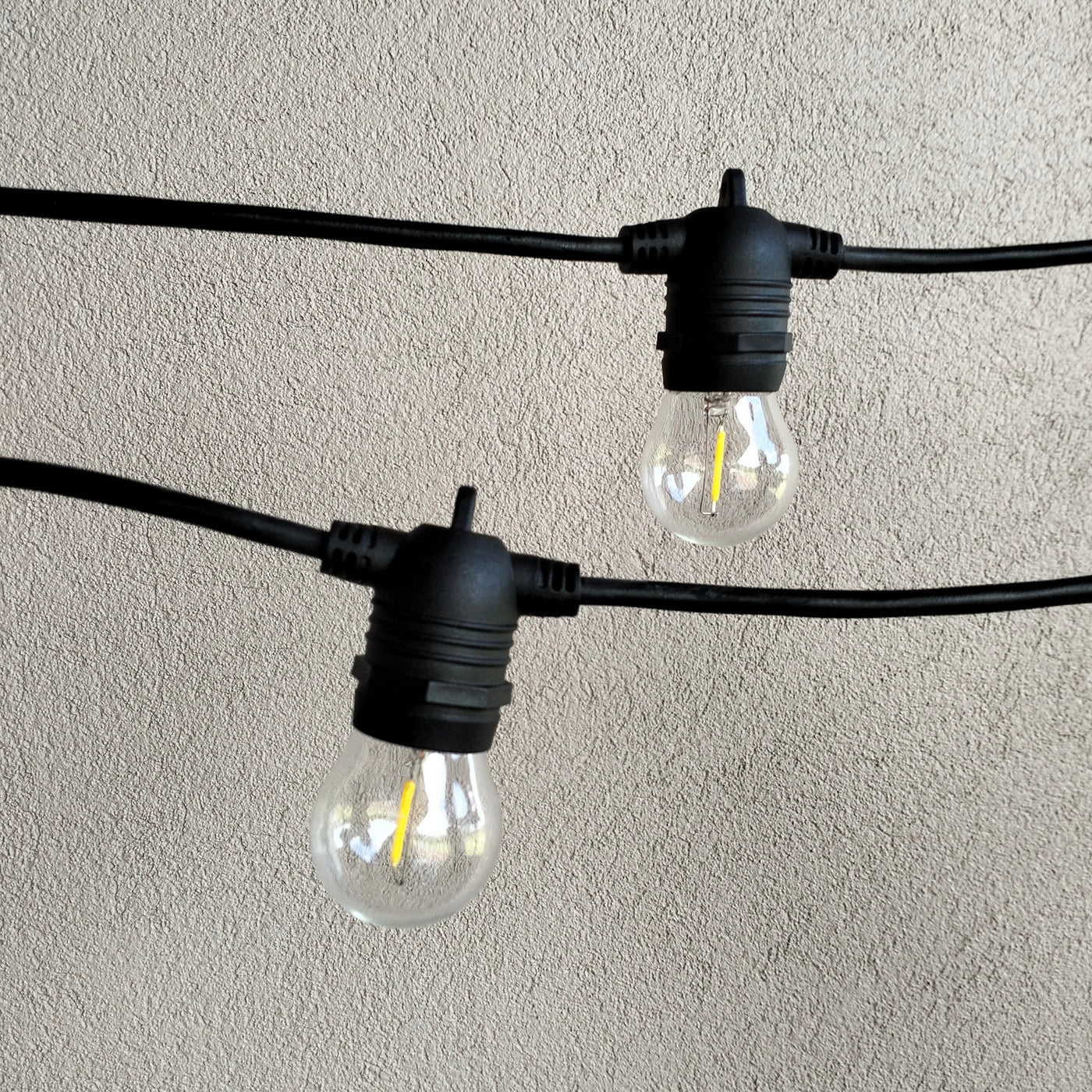 G45 Glass Festoon Lights | 10m 20 Bulbs | Flush Mount