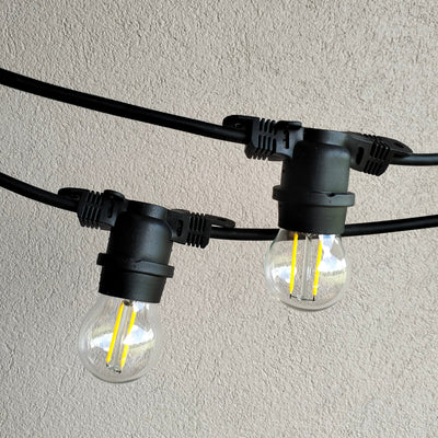 G45 Glass Festoon Lights | 10m 10 Bulbs | Flat Mount
