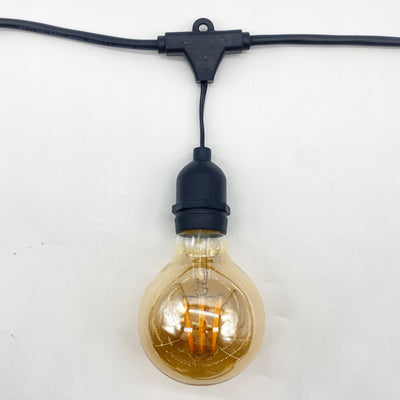 Drop Hang | 15m 15 Bulbs | G80 5w Amber Glass | Dimmable Festoon Lights