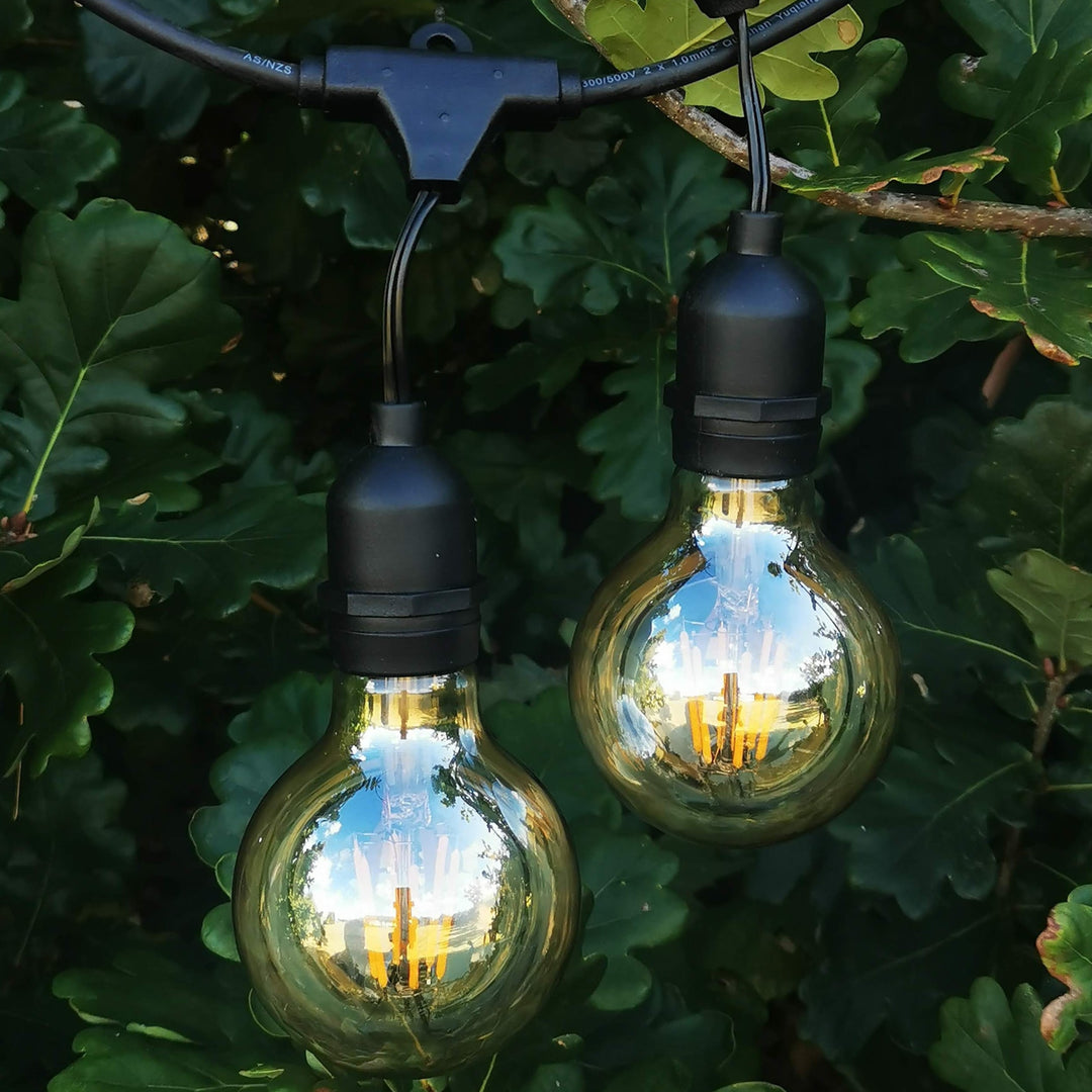 G80 Amber Bulb | 15m 15 Bulbs | Drop Hang Dimmable Festoon Lights