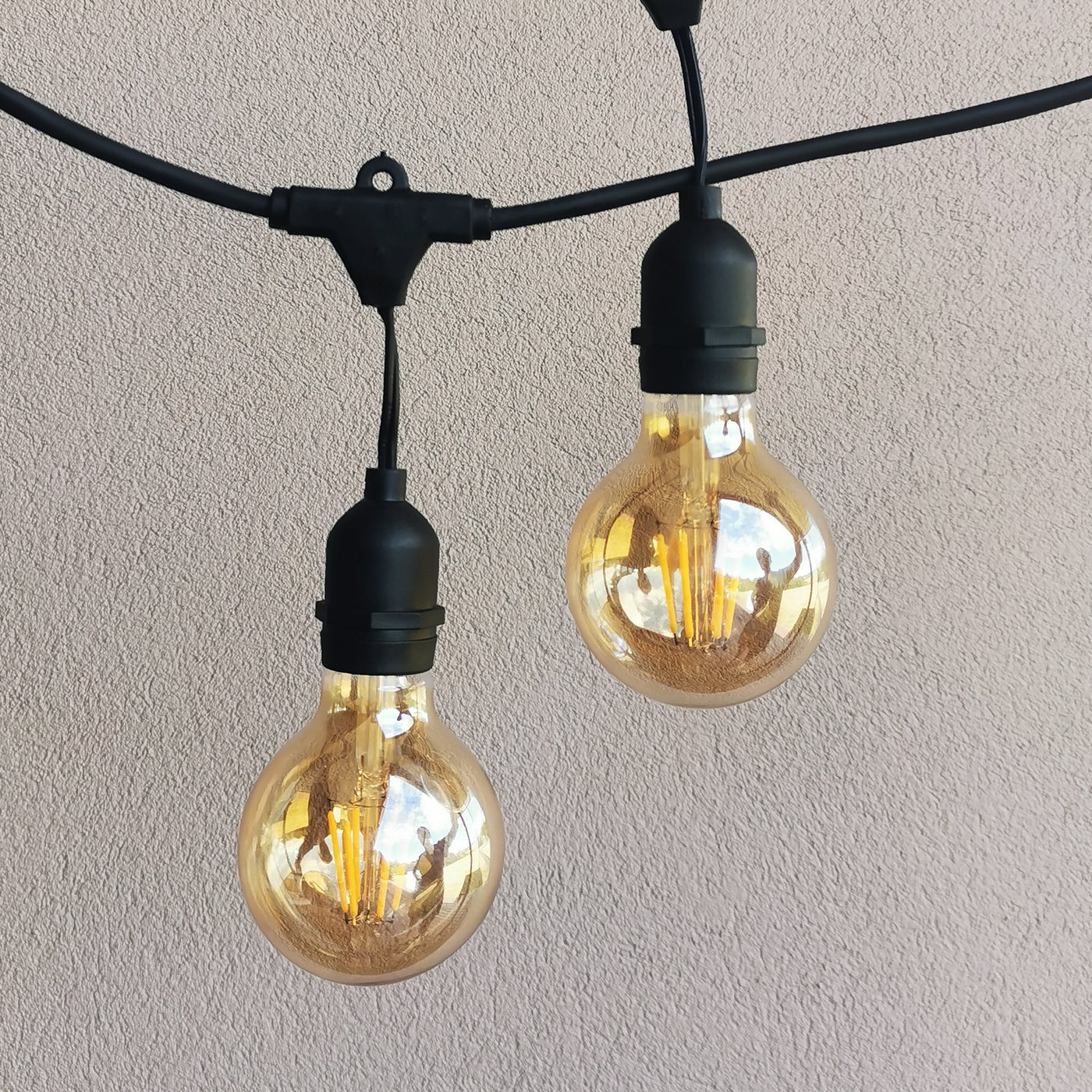 Drop Hang | 10m 10 Bulbs | G80 5w Amber Glass | Dimmable Festoon Lights