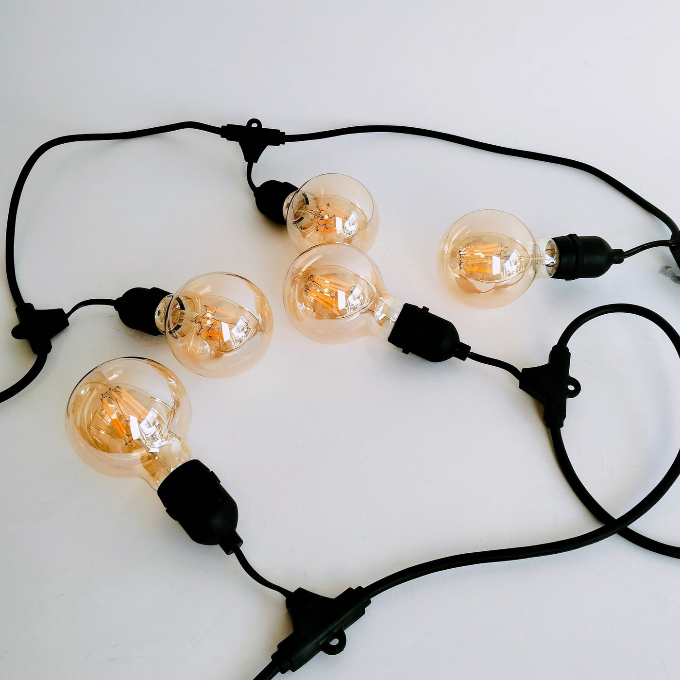 Drop Hang | 15m 15 Bulbs | G80 5w Amber Glass | Dimmable Festoon Lights