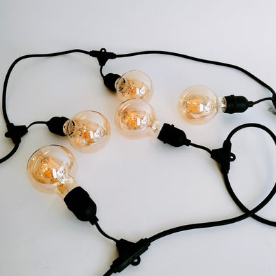 Drop Hang | 10m 10 Bulbs | G80 5w Amber Glass | Dimmable Festoon Lights