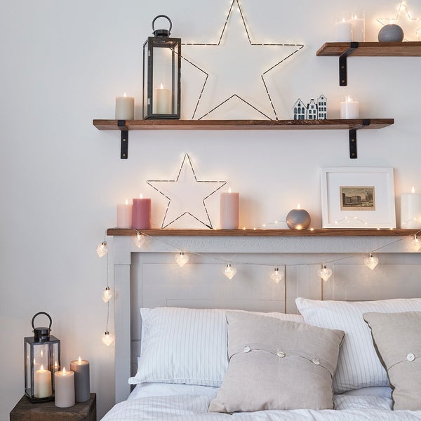 Small Gold Star Fairy Lights | 33cm x 34cm | Decorative Indoor