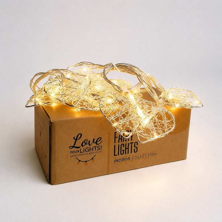 20 Heart Fairy Lights | 2.7m | USB | Decorative Indoor