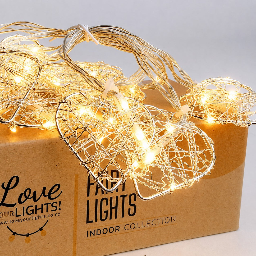 20 Heart Fairy Lights | 2.7m | USB | Decorative Indoor
