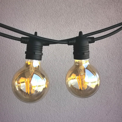 Flush Mount | 10m 10 Bulbs | G80 5w Amber Glass | Dimmable Festoon Lights