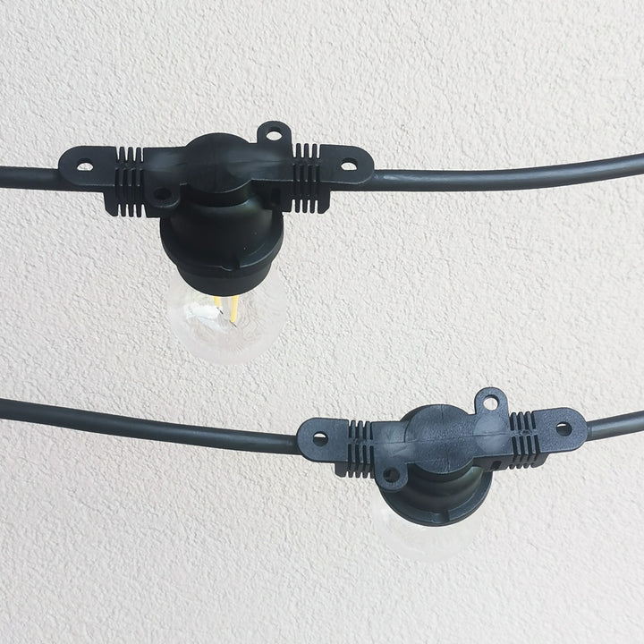 S14 Bulb Festoon Lights | 10m 10 Bulbs | Flat Flush Mount