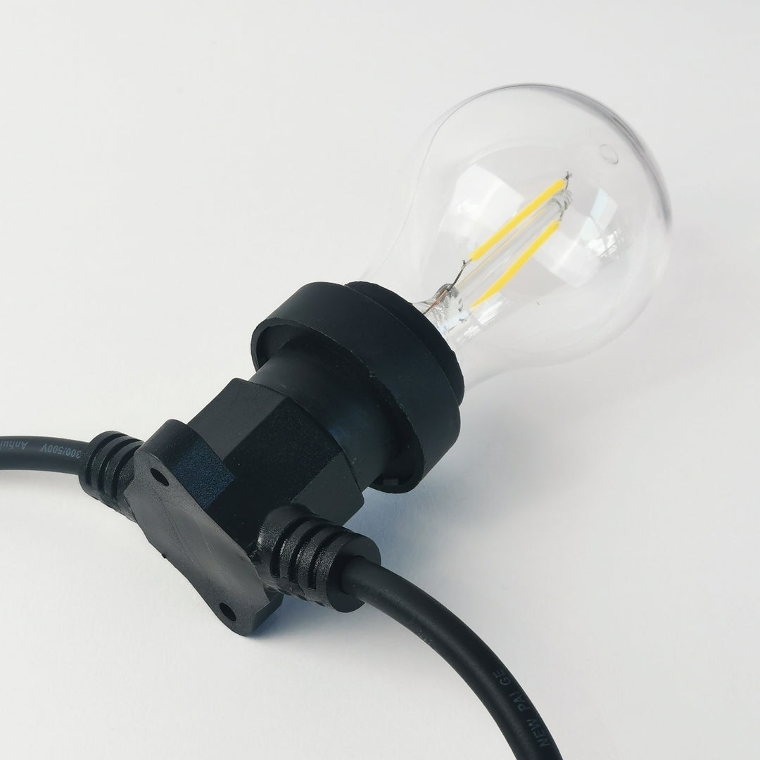 A60 Bulb Festoon Lights | 10m 10 Bulbs | Flat Flush Mount