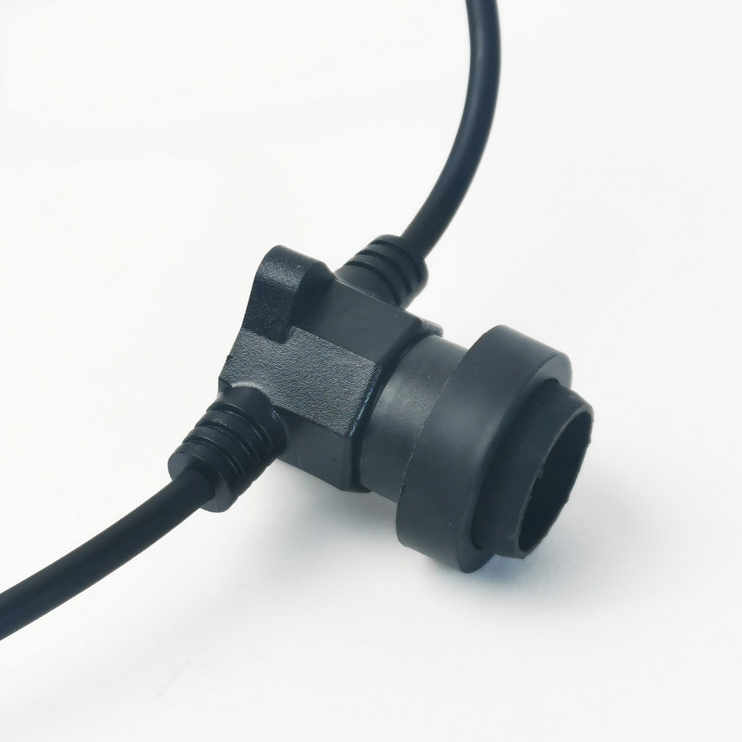 10m Festoon Light String | 10 Lamp Bases | Flat Flush Mount